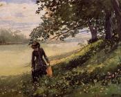 温斯洛荷默 - Young Woman with a Parasol